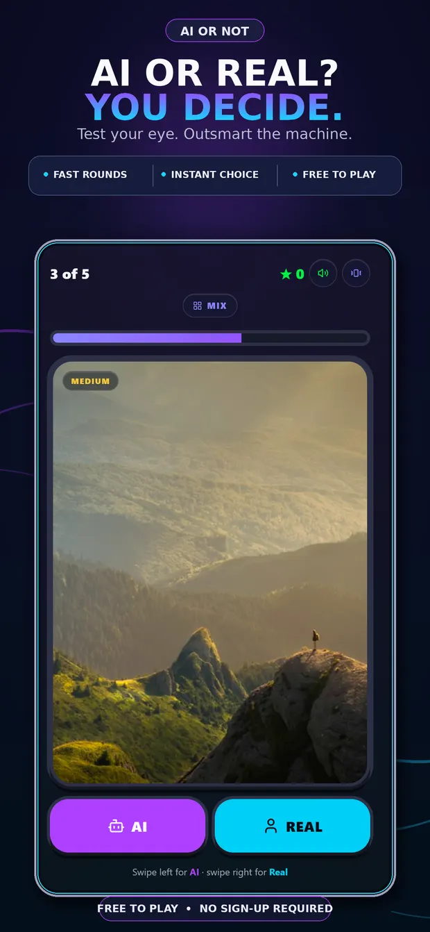 Store-Artwork: AI or Not Spielrunde AI oder real