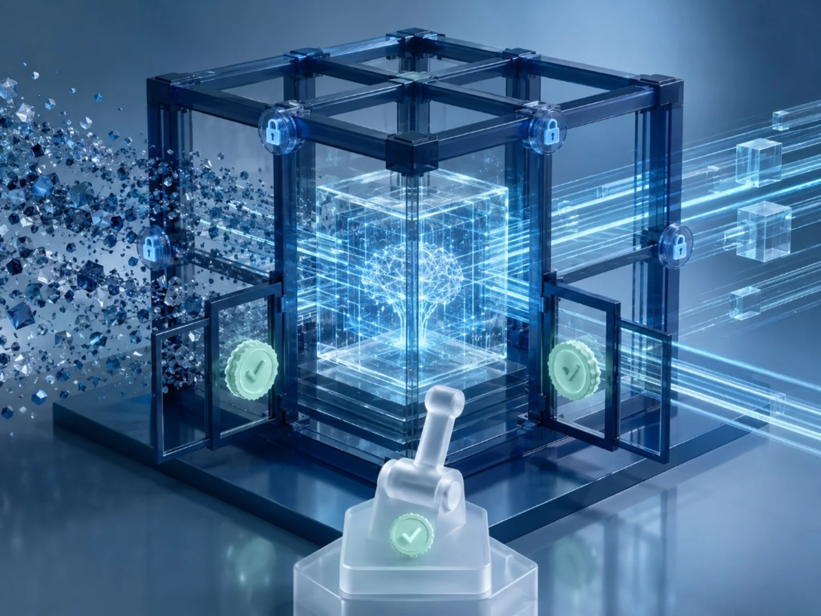 Guardrails around an AI core: permissions, approvals and human control